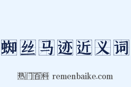 蜘丝马迹近义词是什么意思的图片